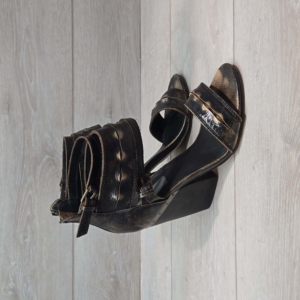 Mia Limited Edition Ankle Back Zip heels Sandals boho hobo moto shoes 8.5